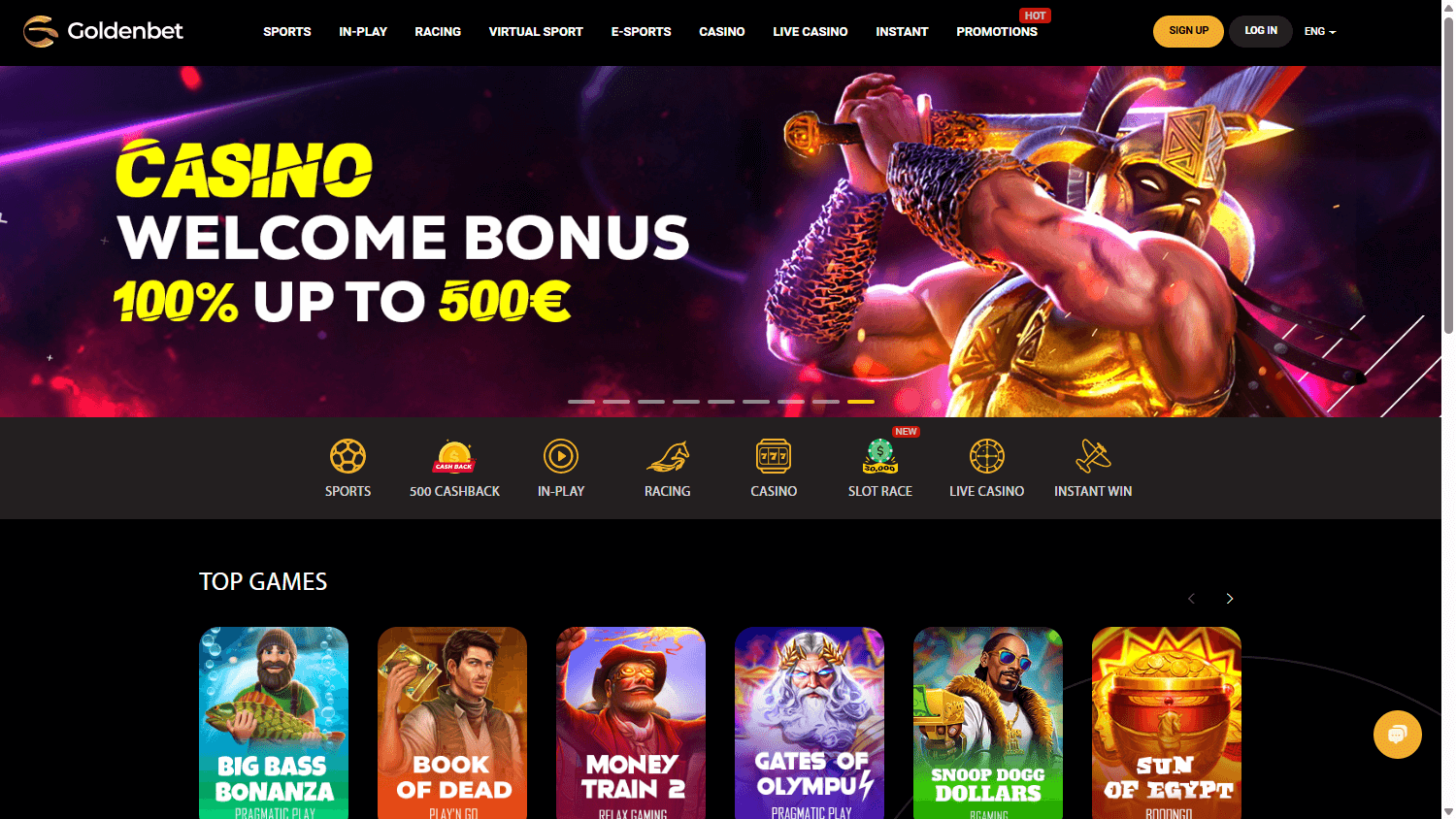 Goldenbet Casino Desktop screenshot